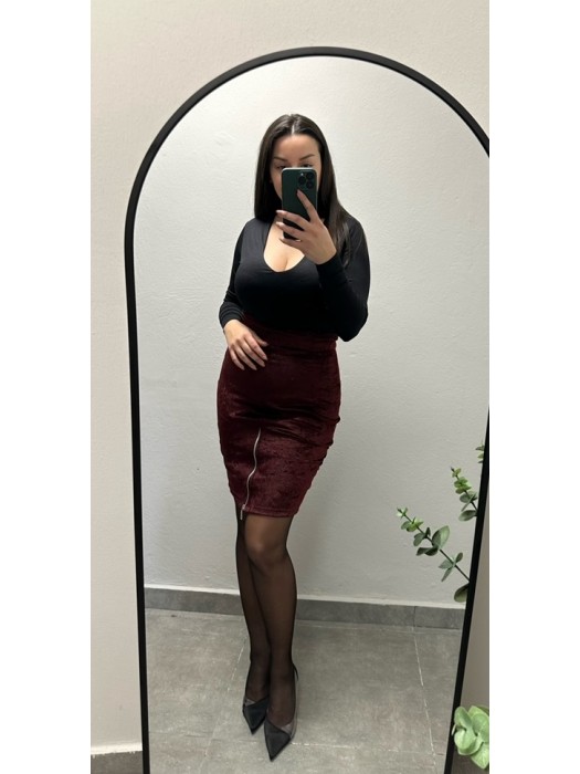 FACTORY ΜΑΚΡΥΜΑΝΙΚΟ V-NECK ΚΟΡΜΑΚΙ ΜΕ ΛΑΙΜΟ